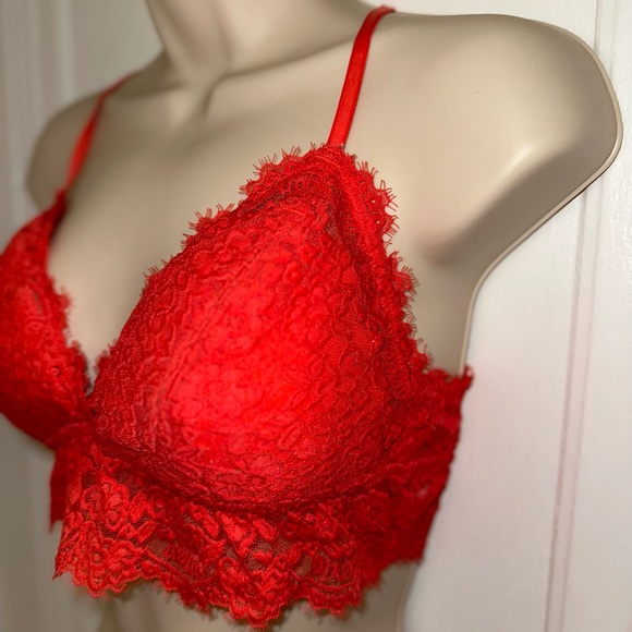 Aerie (Medium) Red Lace Bralette - Picture 2 of 4